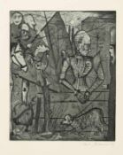 Albert Schamoni1906 Hamm - 1945 unbekannt - "Don Quichotte"- Radierung/Papier. 24,5 x 20 cm, 40,8