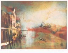 Bernhard Vogel1961 Salzburg - "Rio San Silvestro" - Farbradierung/Papier. E.A. 29,5 x 39,8 cm, 49
