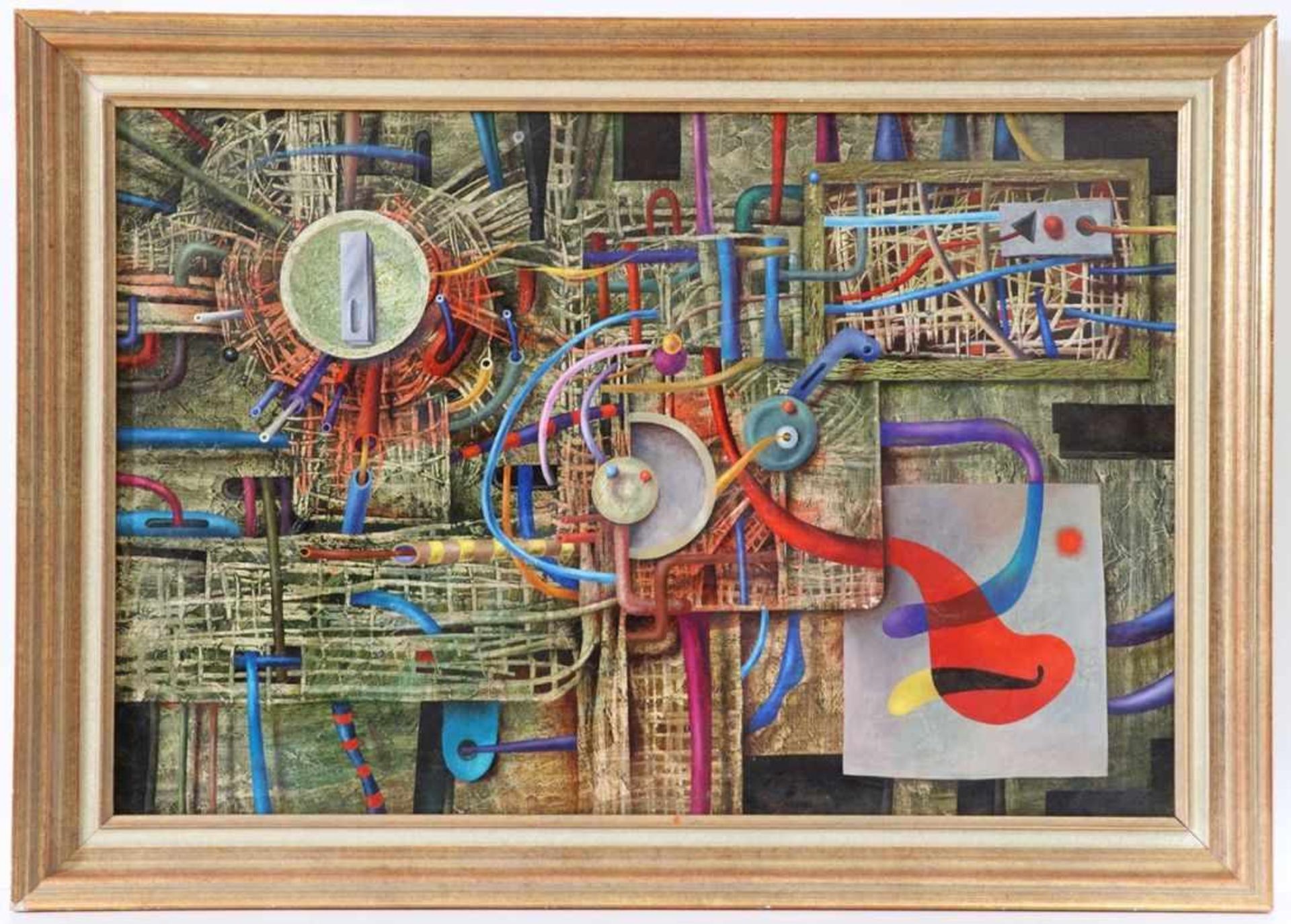 Alexandr Lozovoy1946 - Surrealistische Komposition - Öl/Lwd. 60 x 90 cm. Rückseitig kyrillisch - Bild 2 aus 2