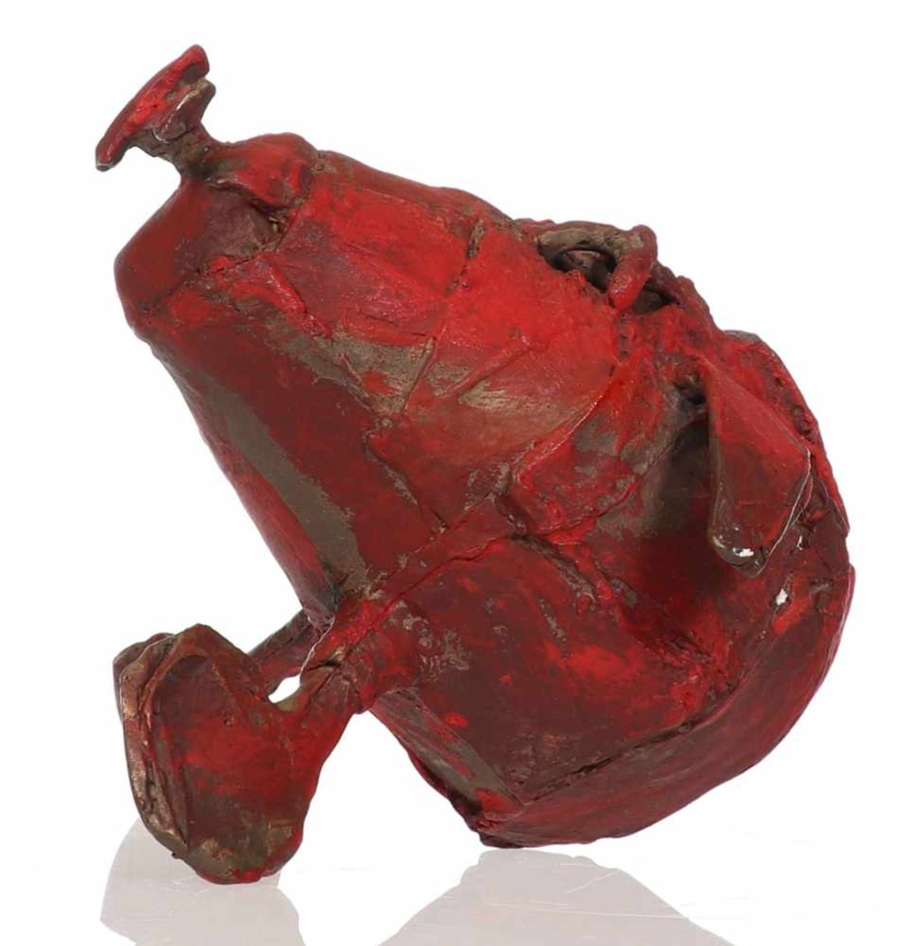 Sati Zech1958 Karlsruhe - lebt und arbeitet in Berlin - "Brummer" - Bronze. Rot patiniert. H. 16 cm.