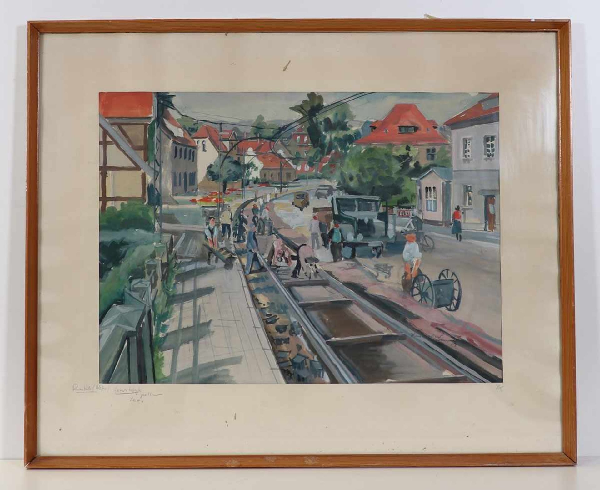 Hans Kreuzer1911 Breslau - 1988 Abbensen - "Hannover. Umbau am Küchengarten" - Gouache/Papier. 45 - Image 3 of 7