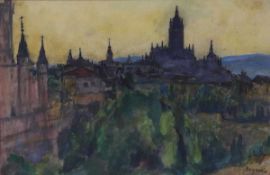 Paul Weiser1877 Erdmannsdorf - 1967 Gera - "Segovia" - Aquarell/Papier. 30 x 45,8 cm (