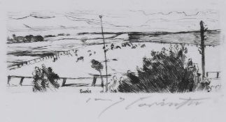 Lovis Corinth1858 Tapiau - 1925 Zandvoort - Weite Landschaft mit weidenden Kühen -