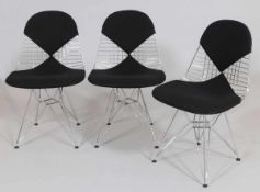 4 Stühle "Wire Chair DKR-2"Wohl Vitra/Schweiz. Entwurf: Ray und Charles Eames. Stahlrohr