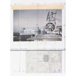 Christo1935 Gabrovo - "Wrapped Reichstag / Project for Berlin" - Farboffset/Papier. 63,5 x 50 cm, 70