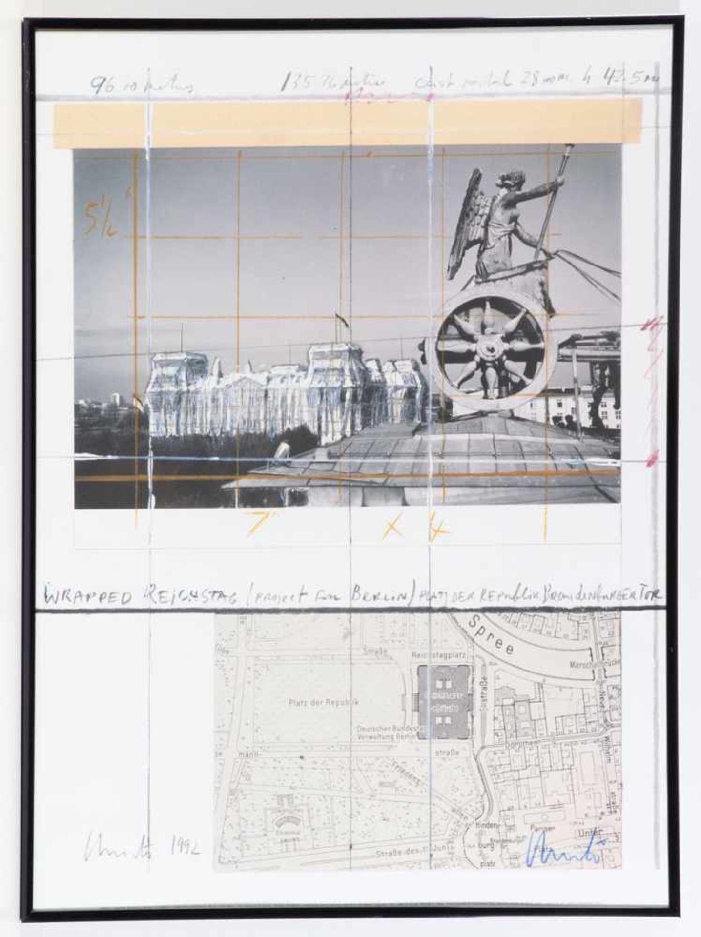 Christo1935 Gabrovo - "Wrapped Reichstag / Project for Berlin" - Farboffset/Papier. 63,5 x 50 cm, 70 - Image 2 of 2