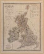 Carl F. Weilandgeb. um 1782 - "Grosbritannien und Ireland" . Kolor. Kupferstich. Mittelfalz. 62 x