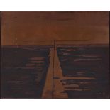 Otto Eglau1917 Berlin - 1988 Kampen - Horizont 4 - Radierplatte als Relief. 20 x 25 cm. Sign. und