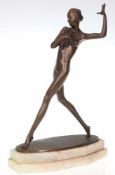 Josef Lorenzl1892 Wien - 1950 Wien - Tänzerin - Bronze. Braun patiniert. H. o./m. Sockel: 32/36
