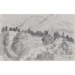 Lovis Corinth1858 Tapiau - 1925 Zandvoort - Beim Walchensee - Bleistift/Papier. 9,9 x 15,6 cm. Sign.