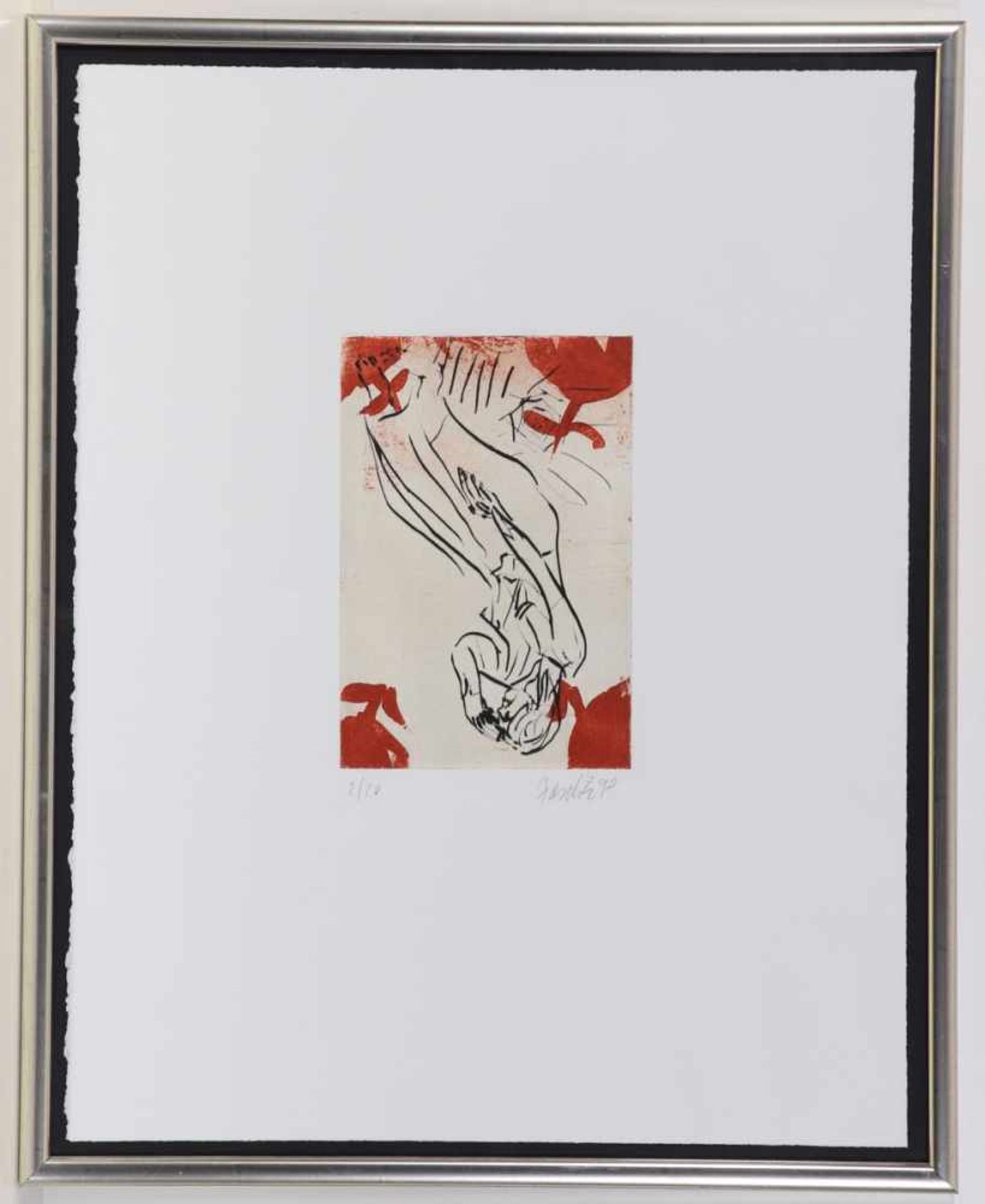 Georg Baselitz1938 Deutschbaselitz - Melancholie - Farbige Aquatintaradierung/Papier. 2/20. 23,5 x - Image 2 of 2