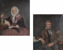 Marie von WangenheimKünstlerin um 1860 - Gemäldepaar Eheleute von Wangenheim - Öl/Lwd. Je 76 x 64