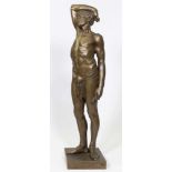 Blazena Borovicková-Podperová1894 Lobecek - 1980 - Jüngling mit erhobenem Arm - Galvanobronze.