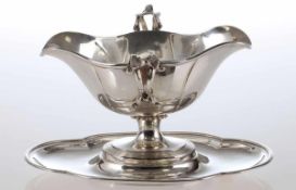 Sauciere auf PresentoirEmile Adolphe Bonnevie/Paris/Frankreich, um 1860. 800er Silber. Punzen: