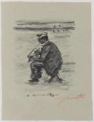 Lovis Corinth1858 Tapiau - 1925 Zandvoort - "Walter Leistikow in Agger" - Lithografie/Papier. 24,5 x