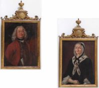 Künstler des 18. Jahrhunderts- Gemäldepaar Eheleute von Wangenheim - Öl/Lwd. Je 82 x 63 cm. Höhe mit