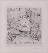 Hans Bellmer1902 Kattowitz - 1975 Paris - "Nu sur chaise rayée" - Radierung/Papier. 28/70. 17,9 x 16