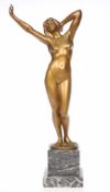 Robert Rudolfi1884 Selzach - 1932 - Erwachen - Bronze. Gold patiniert. Grauer Marmorsockel. H. o./m.