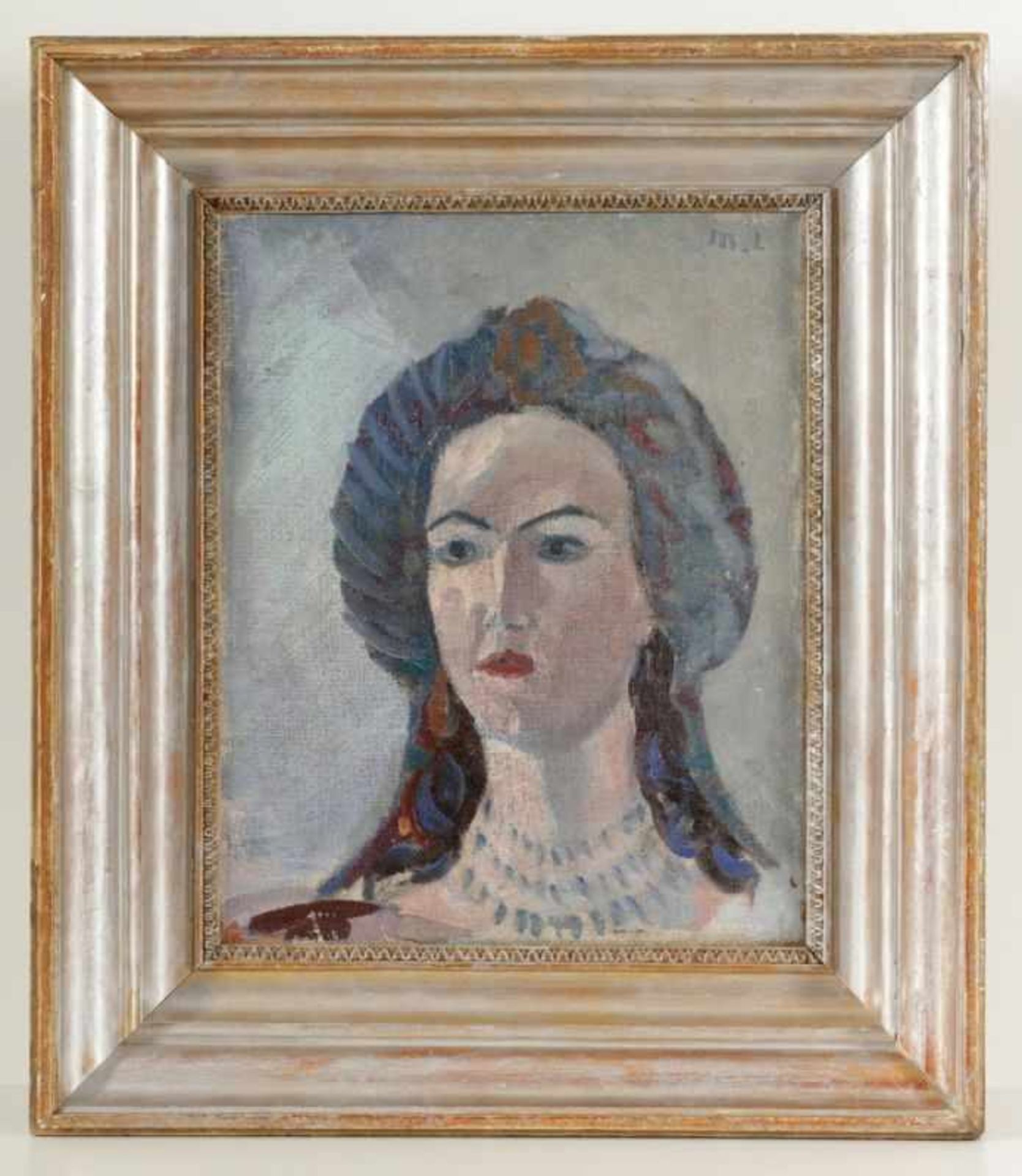 Mikhail Larionov1881 Tiraspol - 1964 Fontenay-aux-Roses attr. - Bildnis einer Frau - Öl/Lwd. 33,3 - Bild 3 aus 3