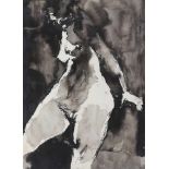 Franz Beer1929 Wien - Ohne Titel - Lavierte Tusche/Papier. 43 x 31 cm. Voll ansichtig unter Glas