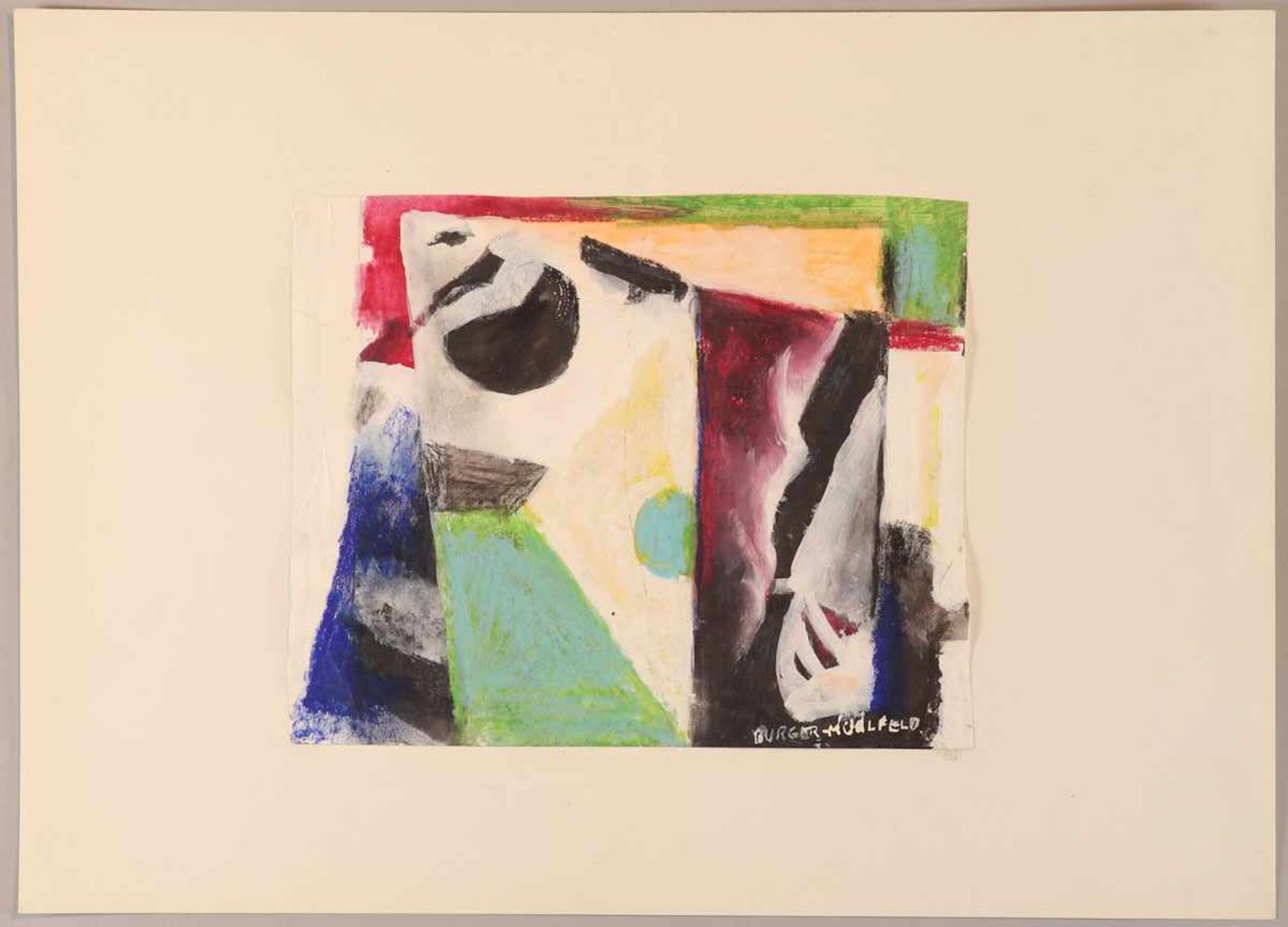 Fritz Burger-Mühlfeld1882 Augsburg - 1969 Hannover - Abstrakte Komposition - Gouache/Papier. 27 x 34 - Image 2 of 2