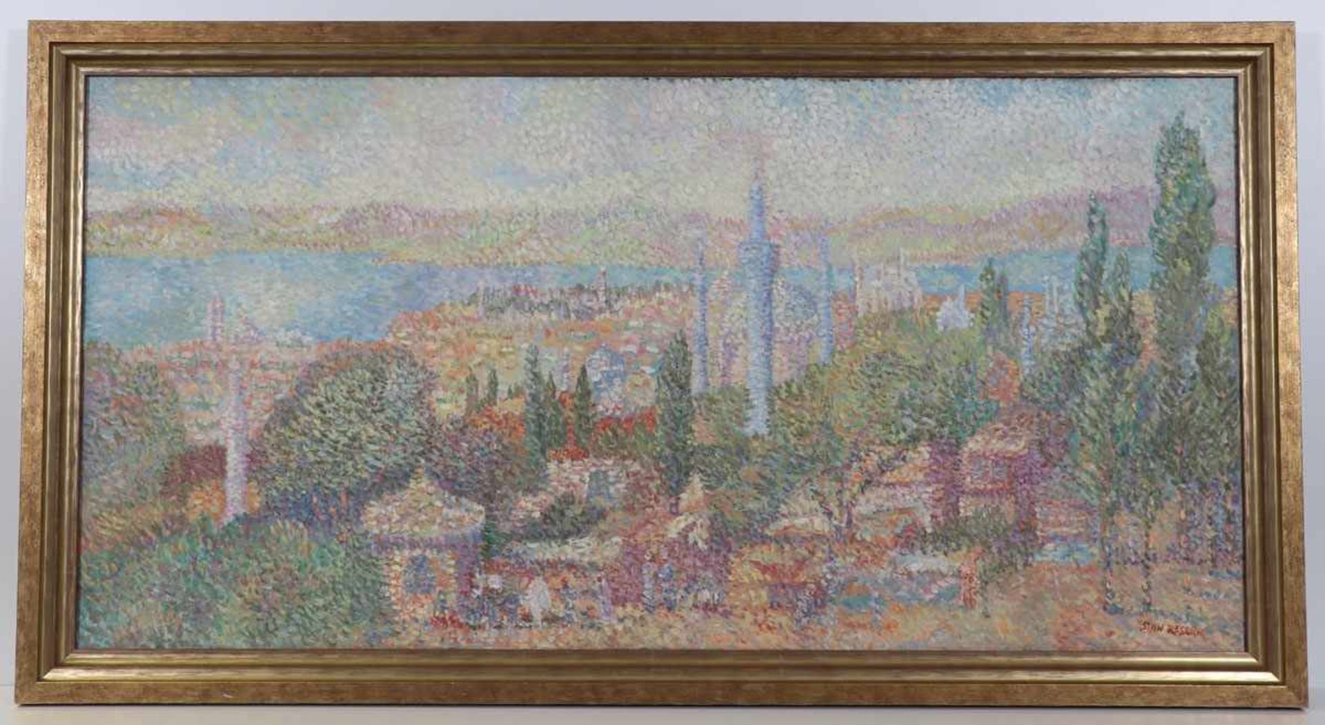 Stan Reszka1924 Polen - Ansicht von Istanbul - Öl/Lwd. 60 x 120 cm. Sign. r. u.: Stan Reszka. - Bild 2 aus 2