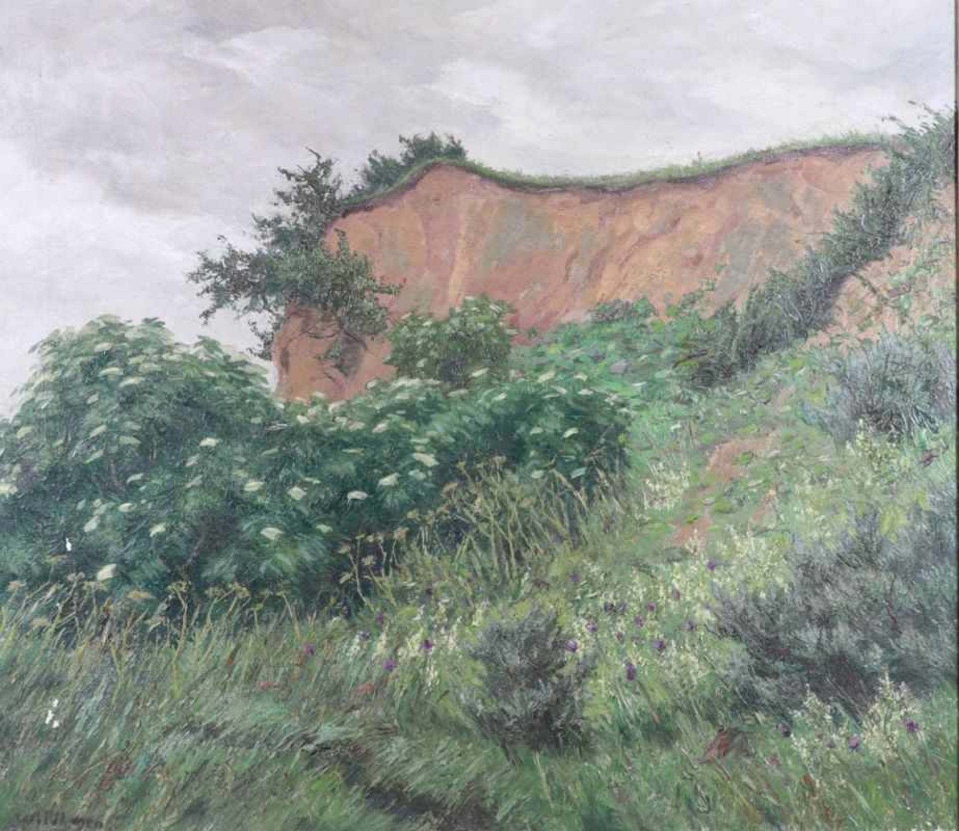 Fritz Wildhagen1878 Moskau - 1956 Schloß Holte-Stukenbrock - Landschaft - Öl/Lwd. 70 x 80,5 cm.