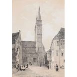 Philippe Benoist1813 Genf - 1905 - "St. Sebald's Kirche (in Nürnberg)" - Lithografie. 36,5 x 26,5 cm