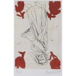 Georg Baselitz1938 Deutschbaselitz - Frau am Abgrund - Farbige Aquatintaradierung/Papier. 9/20. 23,5