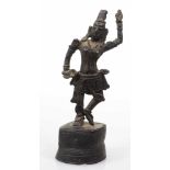 TempelfigurThailand, 19. Jahrhundert. Bronze. H. 27,5 cm. Tanzende weibliche Figur.