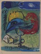 Marc Chagall1887 Witebsk - 1985 St. Paul de Vence nach - Le coq - Farblithografie/Papier. 54/100. 26