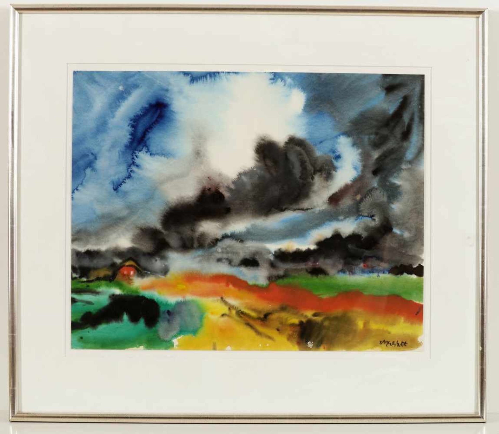 Lothar Malskat1913 Königsberg - 1988 Wulfsdorf bei Lübeck - Norddeutsche Landschaft - Aquarell/ - Bild 3 aus 3