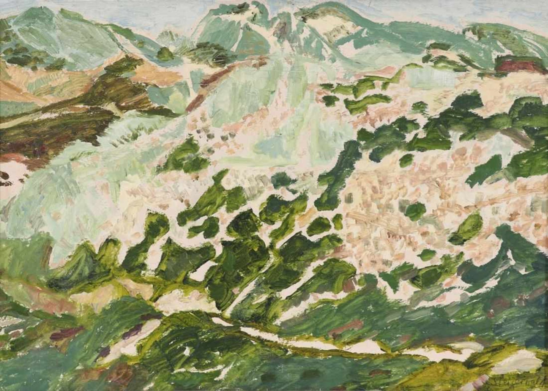 Lucia Steigerwald1913 Lodz - 1995 Hannover - "Dünenlandschaft auf Sylt" - Öl/Hartfaser. 50 x 70