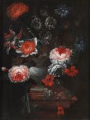 Italienischer Künstler des 17. Jahrhunderts - Blumenstück - Öl/Lwd. Doubl. 38 x 28 cm. Verso alte