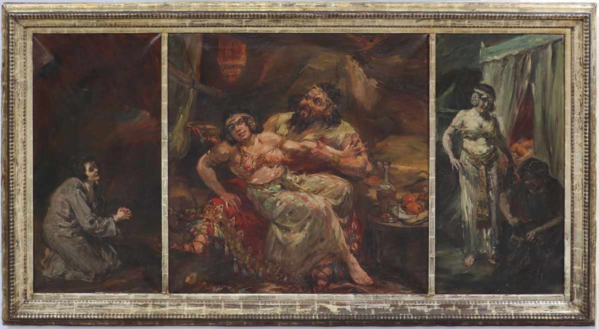 Paul Kapell1876 Ostrowo/Posen - 1943 Stuttgart - Judith und Holofernes (Triptychon) - Öl/Lwd. (3) - Bild 2 aus 2