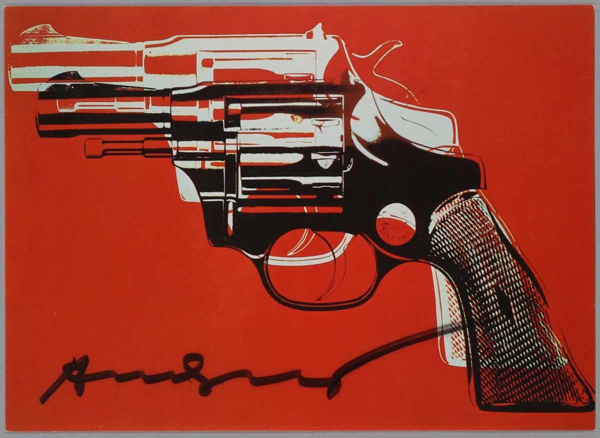 Andy Warhol1928 Pittsburgh - 1987 New York - "Pistolas" - Farboffset (Ausstellungskarte der - Image 3 of 3