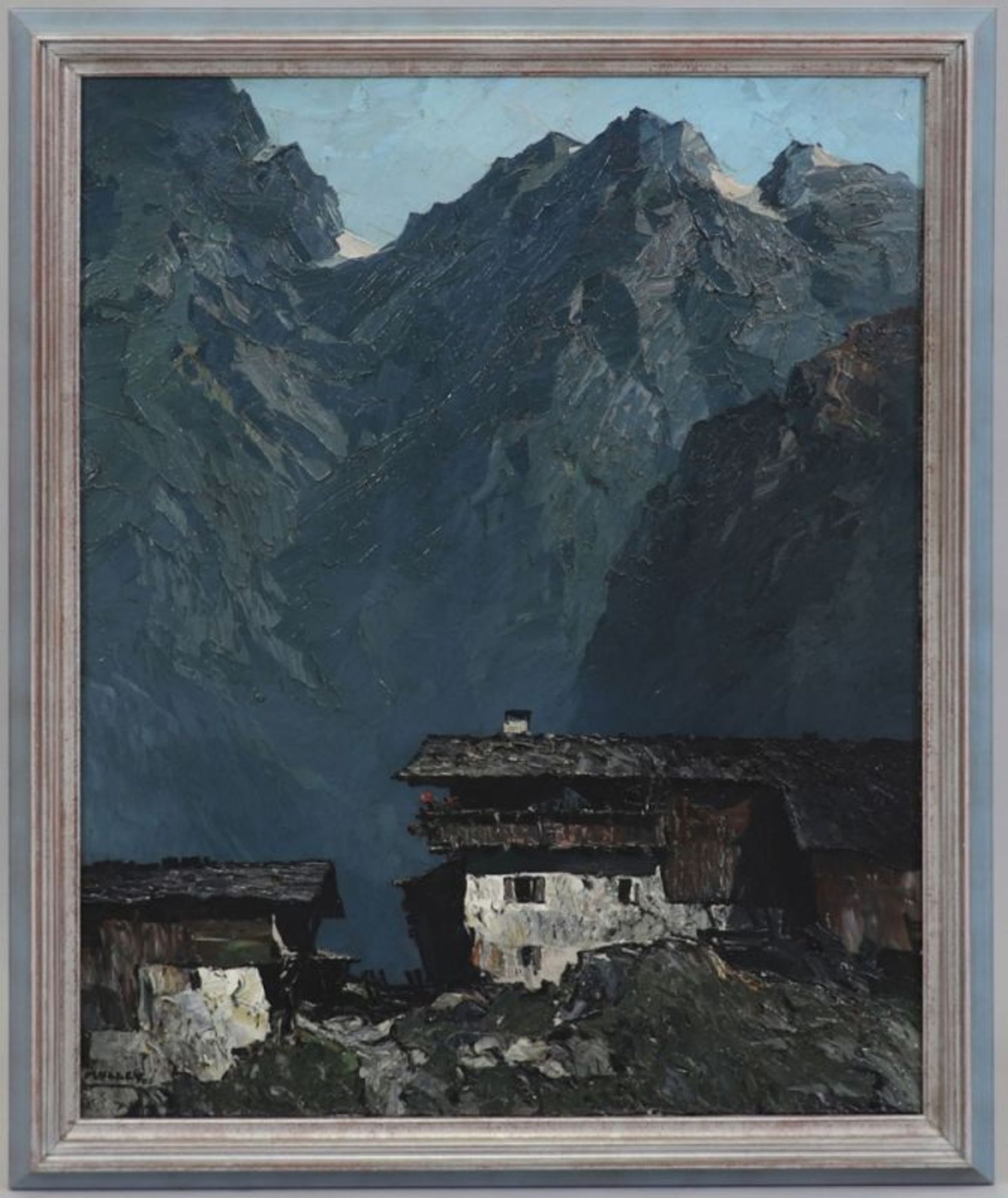 Oskar Mulley1891 Klagenfurt - 1949 Garmisch - Bergbauernhof - Öl/Lwd. (randdoubliert an den - Bild 2 aus 5