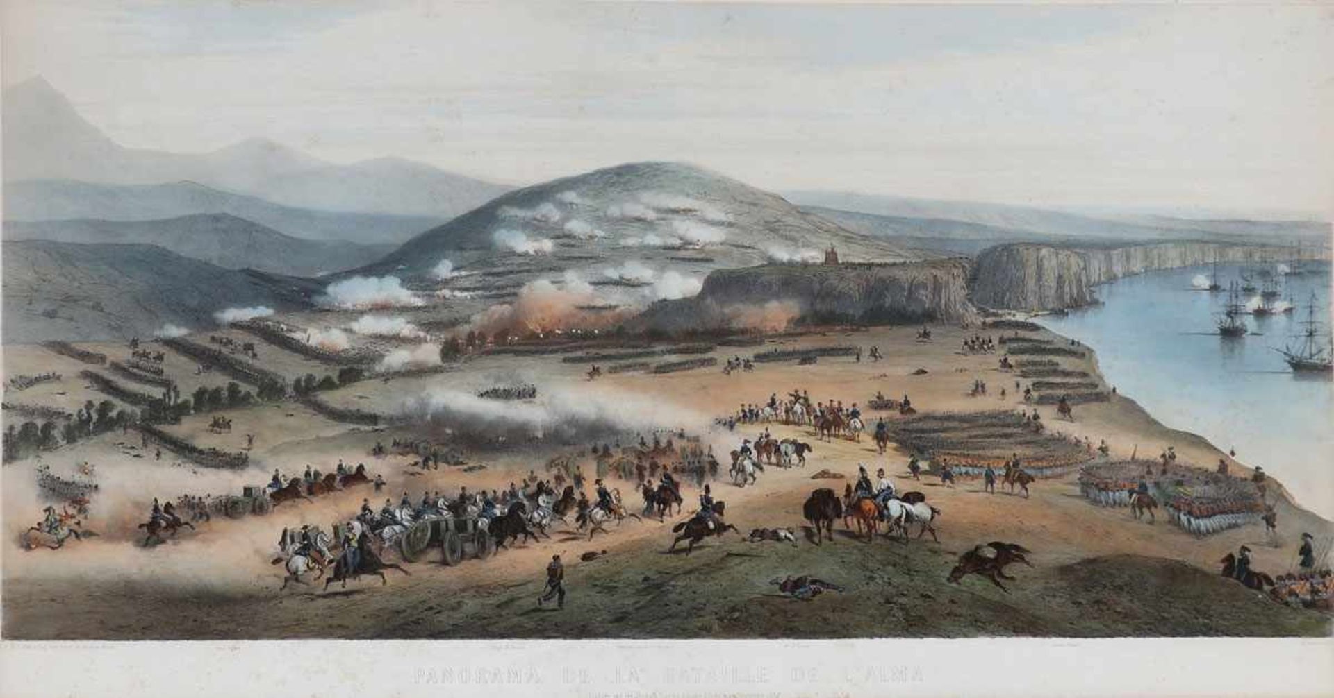 Lithografen des 19. Jahrhunderts- "Panorama du Siège de Sébastopol" - - "Panorama de la Bataille - Image 2 of 5
