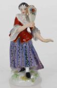 Miniaturfigur Dame mit FächerKönigliche und Staatliche Porzellan Manufaktur, Meissen 1850-1924.
