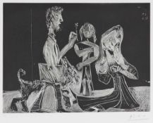 Pablo Picasso1881 Malaga - 1973 Mougins - "Kaboul avec Piero Crommelynck et sa famille" -