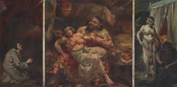 Paul Kapell1876 Ostrowo/Posen - 1943 Stuttgart - Judith und Holofernes (Triptychon) - Öl/Lwd. (3)