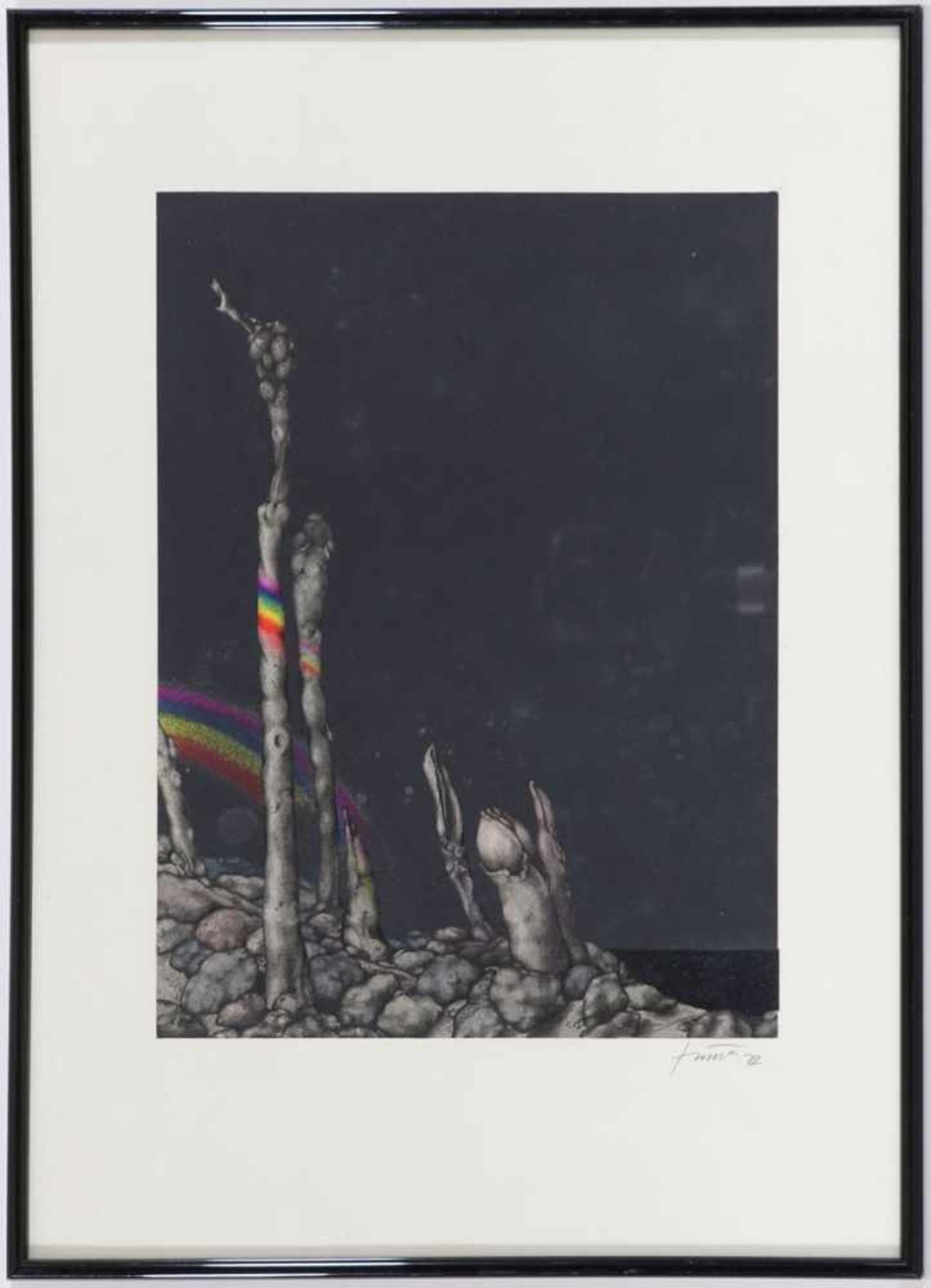 Peter Tuma1938 Wolsdorf - "Hummels Landschaft" - Farblithografie/Papier. 47,5 x 35 cm, 69,5 x 50 cm. - Image 2 of 2