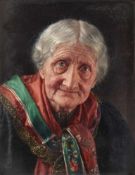 Ernst Schmitz1859 Düsseldorf - 1917 München - Bildnis einer alten Frau - Öl/Holz. 18 x 13,8 cm.
