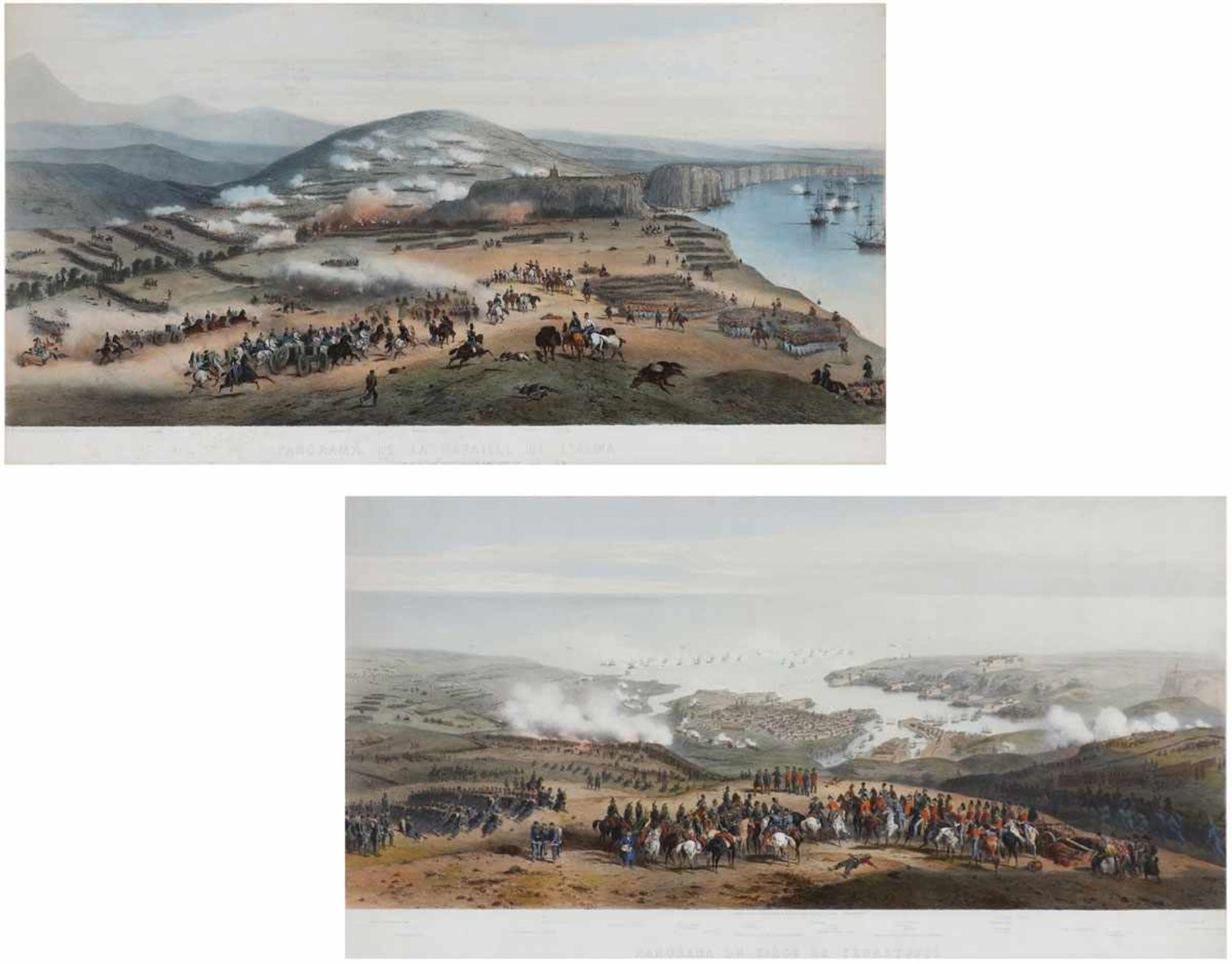 Lithografen des 19. Jahrhunderts- "Panorama du Siège de Sébastopol" - - "Panorama de la Bataille