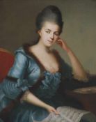 Joaquin PerezAlcoy - 1779 Valencia - Porträt einer adligen Dame - Öl/Lwd. Doubl. 87,5 x 71,5 cm.