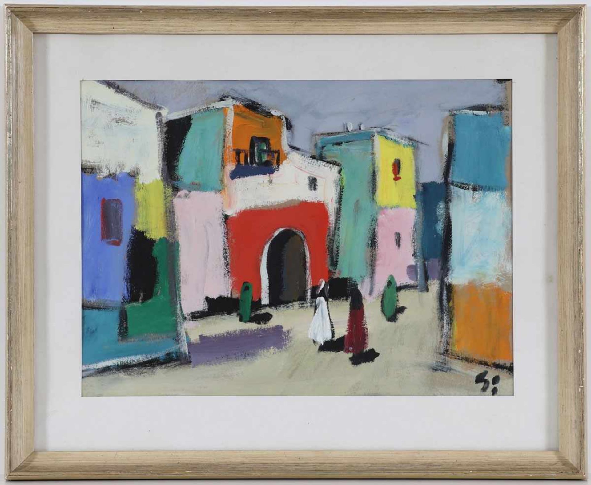 Heinrich Arrigo Wittler1918 Dortmund - 2004 Worpswede - Dorf - Gouache/Papier. 33,3 x 45,5 cm ( - Bild 2 aus 2