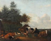 Johann Heinrich Roos1631 Otterberg - 1685 Frankfurt attr. - Landschaft mit Kühen und Gehöft im