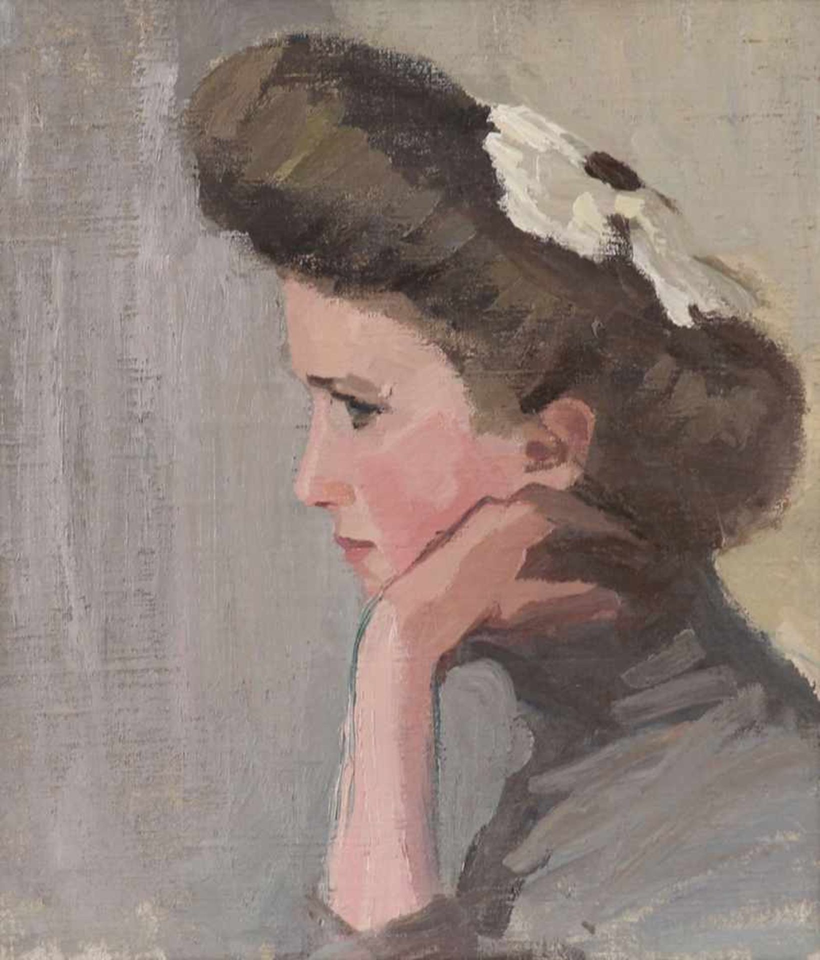 Minna Köhler-Roeber1883 Reichenbach - 1957 Friesen - Bildnis eines Mädchens - Öl/Lwd. Doubl. 46 x