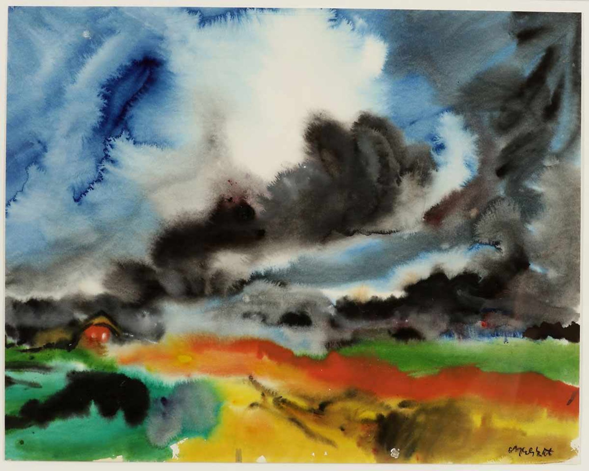 Lothar Malskat1913 Königsberg - 1988 Wulfsdorf bei Lübeck - Norddeutsche Landschaft - Aquarell/