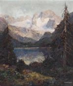 Otto Pippel1878 Lodz - 1960 Planegg - "Blick auf den Dachstein mit Gosausee" - Öl/Lwd. 80 x 71 cm.